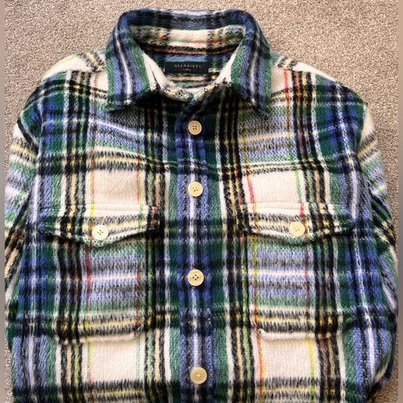 Mens All Saints Relaxed Fit Heavyweight Overshirt Jacket Size Large - Picture 3 of 11